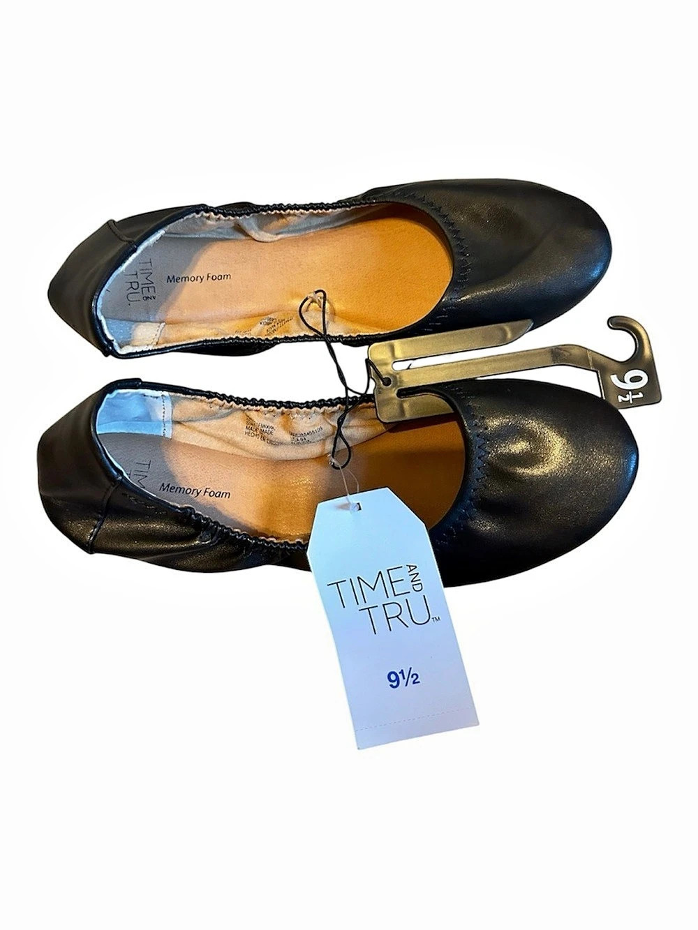 Time and Tru Black Ballet Flats with Memory Foam Size 9.5